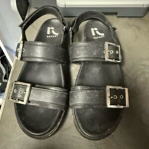 Black sandals, report, size 9, never been worn